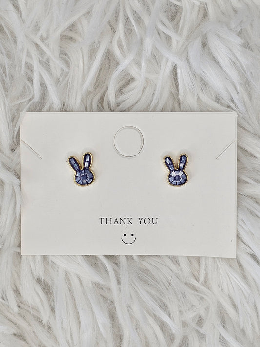 S925 Silver Blue Shell Earrings - MAS0843