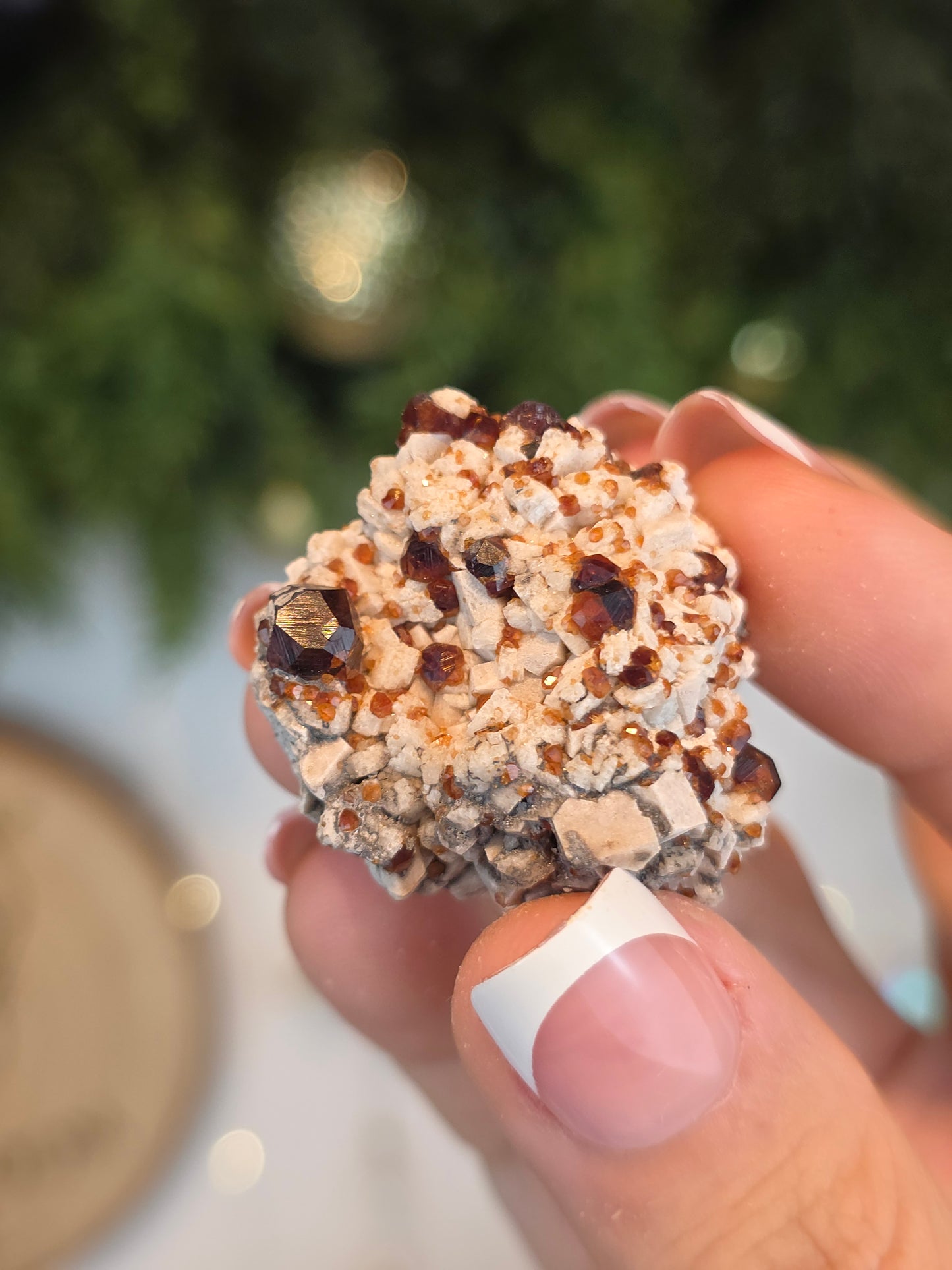 Garnet on Feldspar from Tongbei Mine, Fuijian, China  - MAS6110