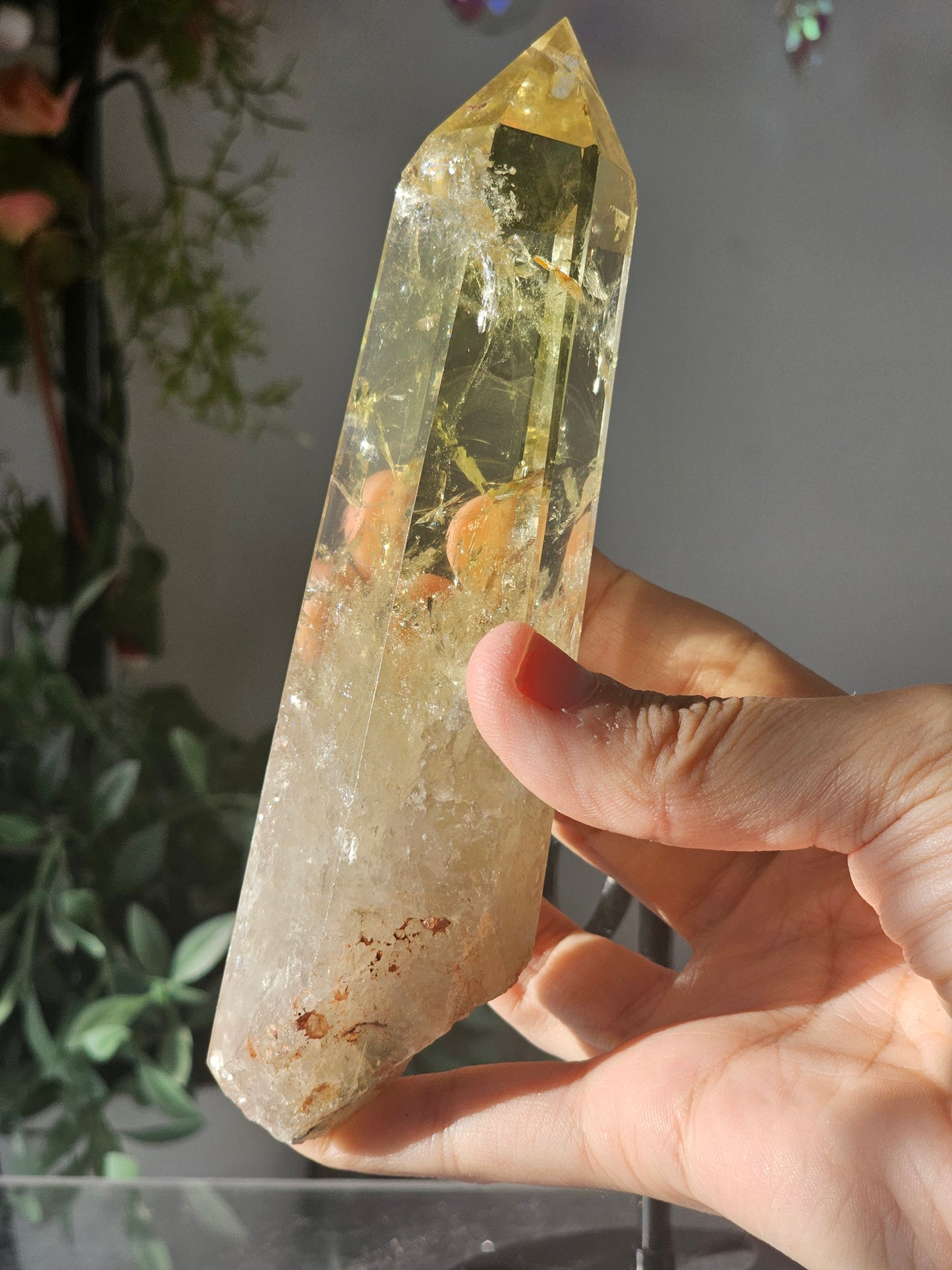 Citrine Wand on Custom Stand - MAS0820