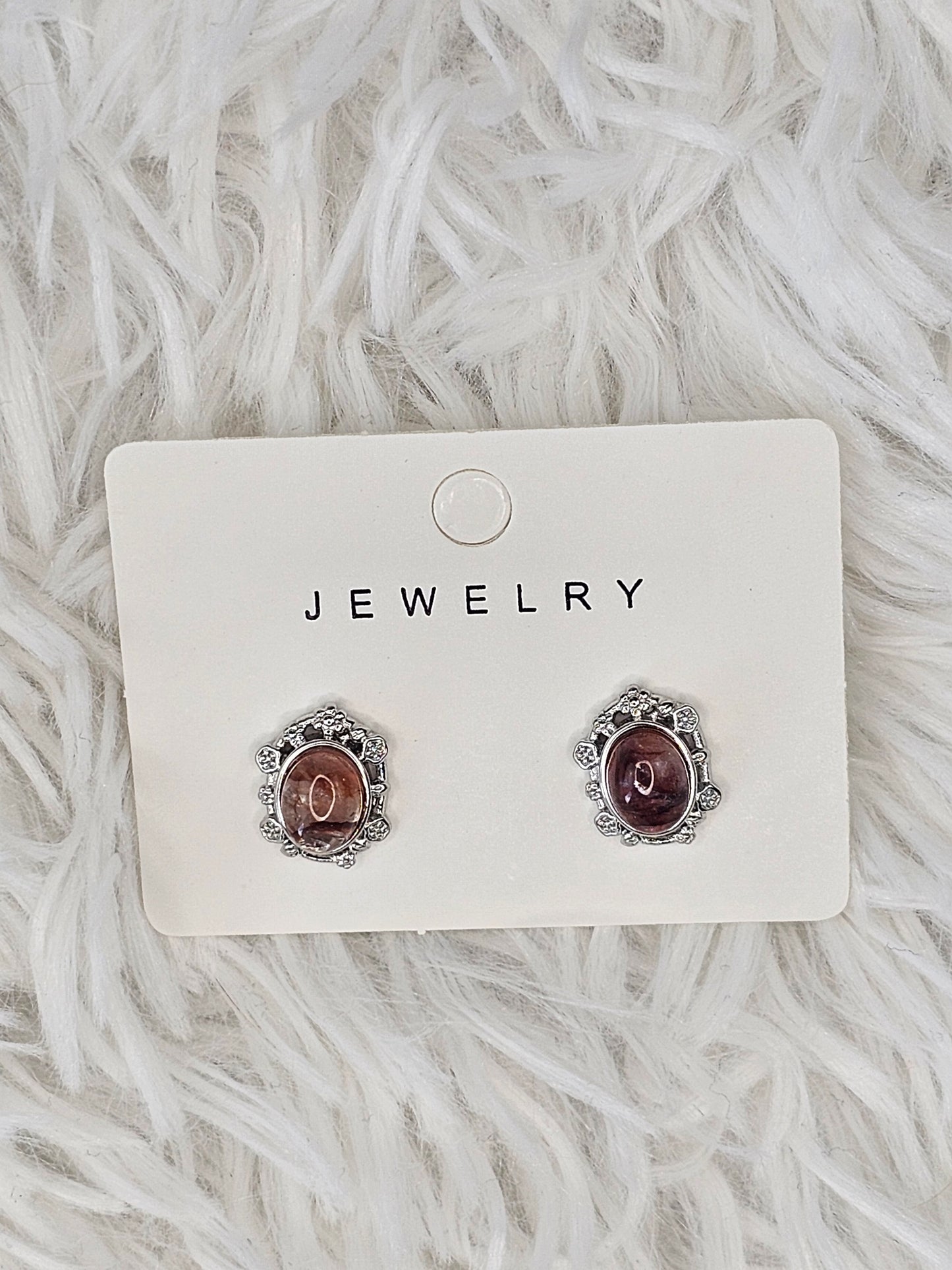 S925 Silver Fire Quartz Earrings - MAS0876