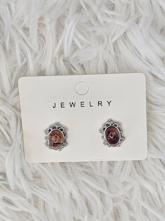 S925 Silver Fire Quartz Earrings - MAS0876