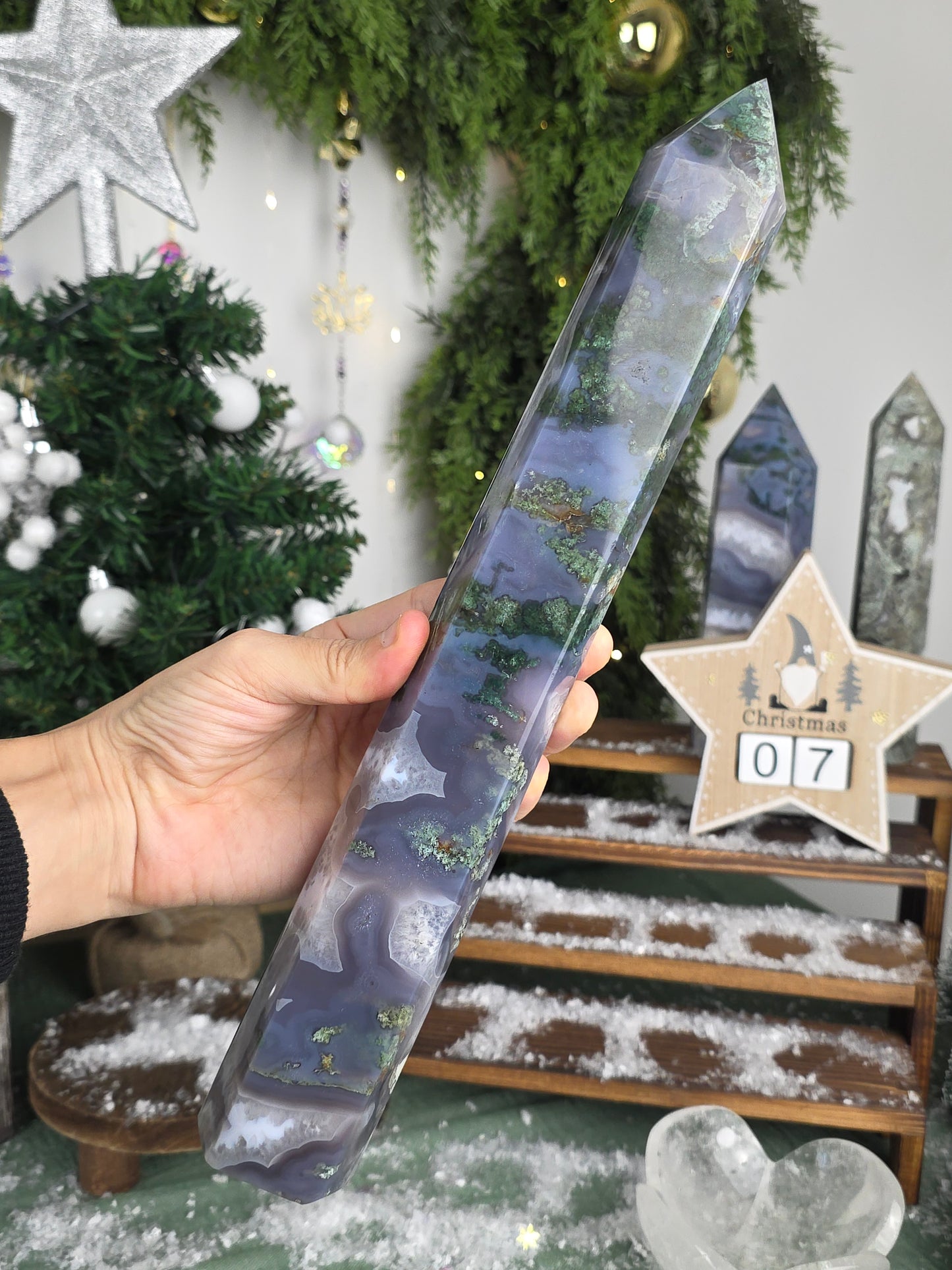 Blue Moss Agate Statement Tower - MAS6005