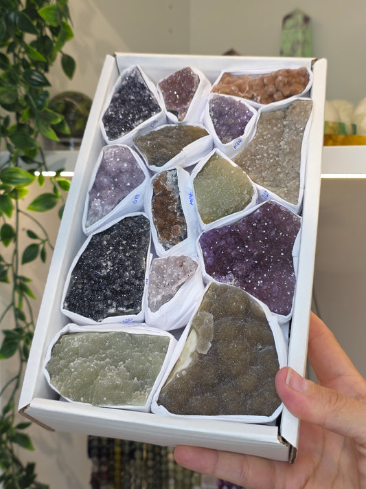 Brazilian Rainbow Sugar Amethyst Raw Clusters