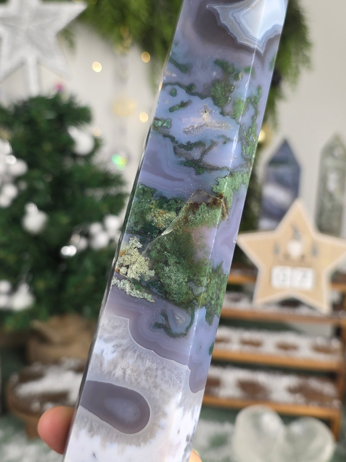 Blue Moss Agate Statement Tower - MAS6005