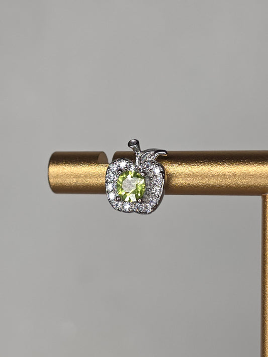 Peridot Apple Earrings with S925 Posts