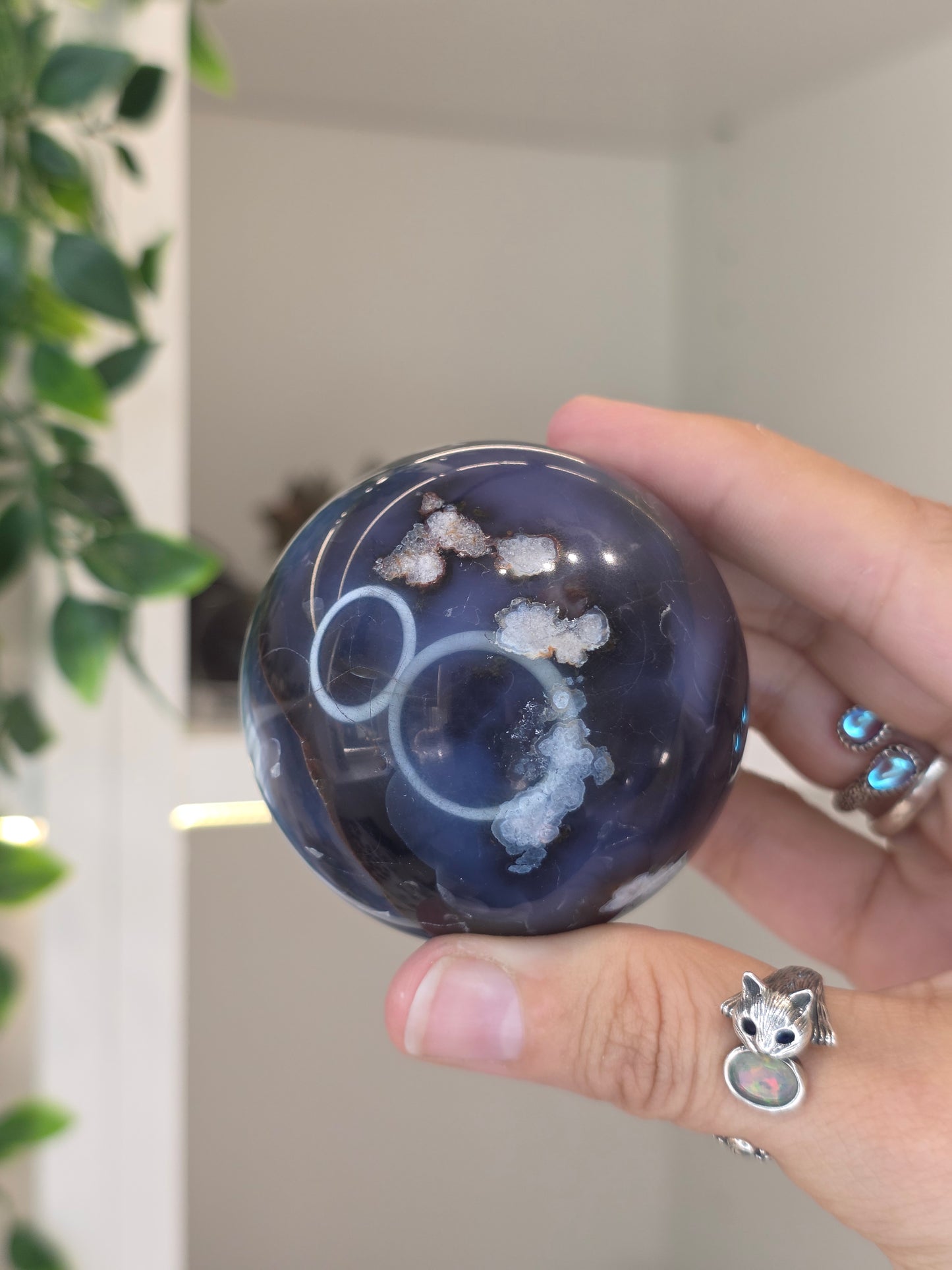 Blue Flower Agate Sphere - I