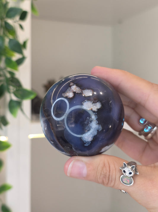 Blue Flower Agate Sphere - I