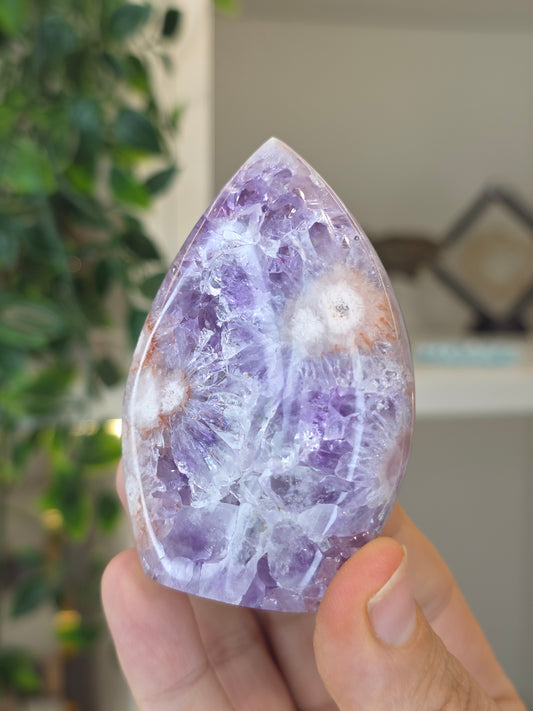 High Grade Madagascan Pink Amethyst Freeform Tear Drop - L