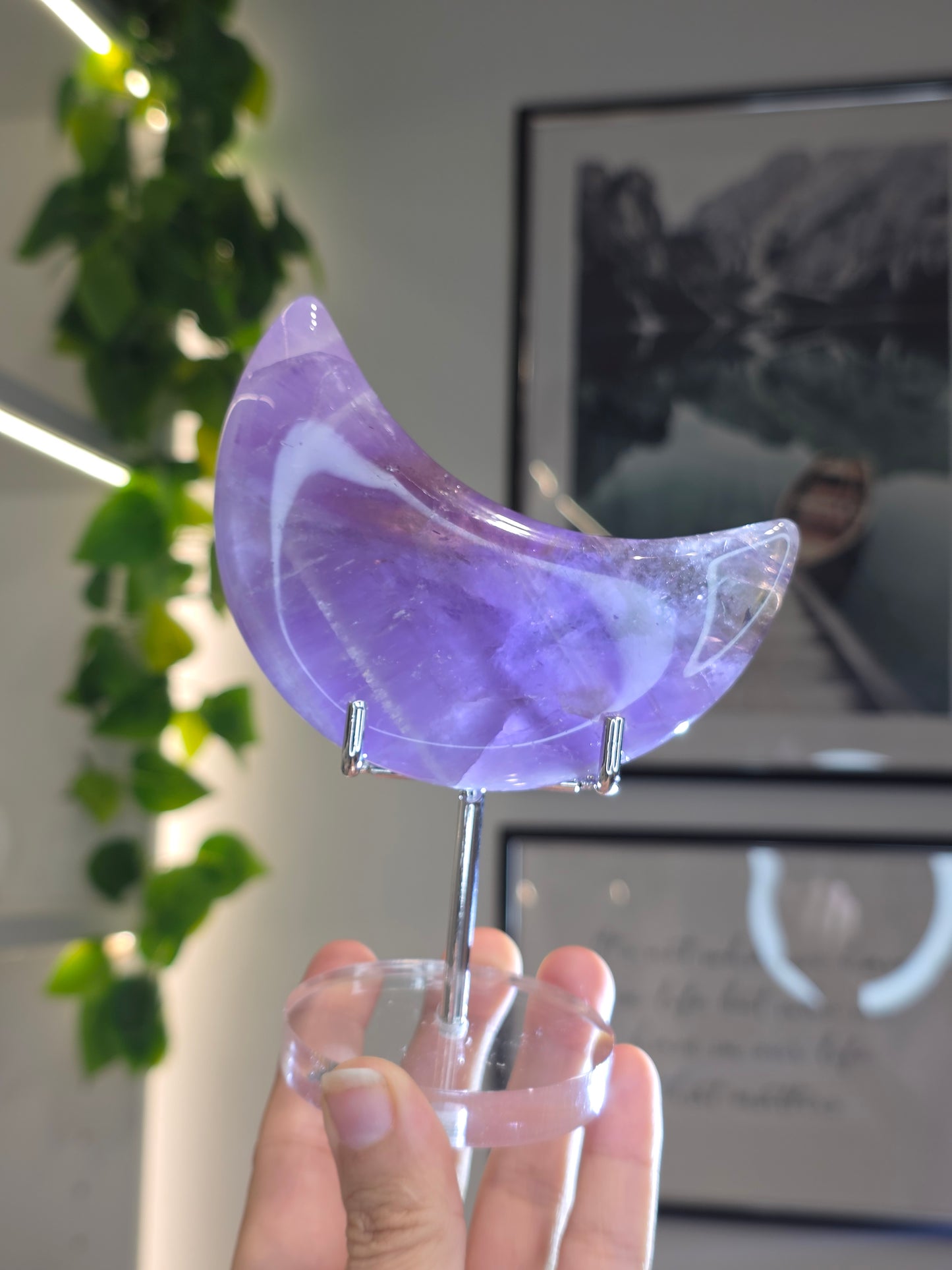 Ametrine (Amethyst with Citrine) Moon with stand - E