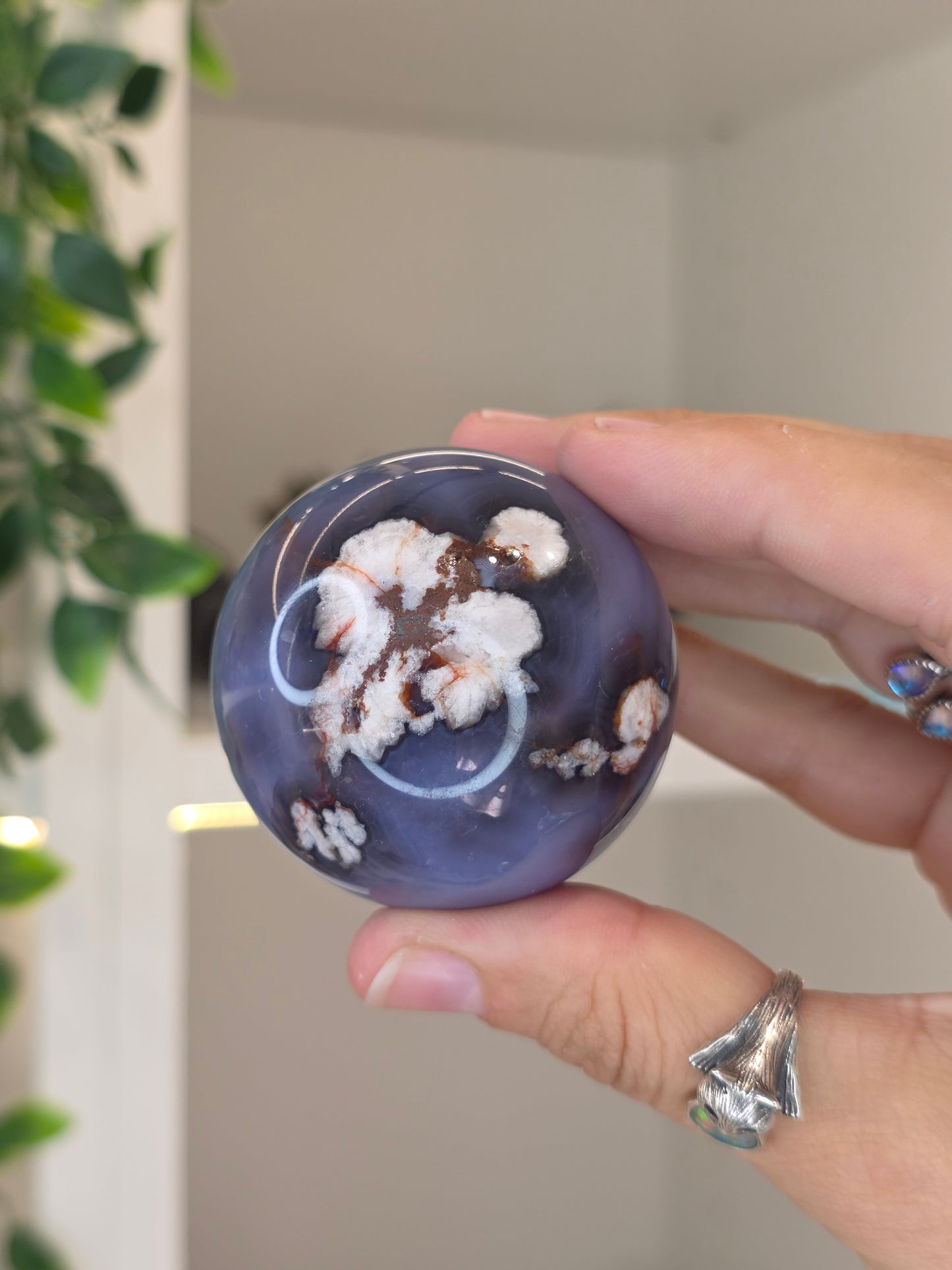 Blue Flower Agate Sphere - C