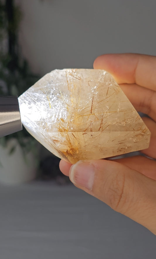 Garden Quartz with Golden Rutile - MAS0402