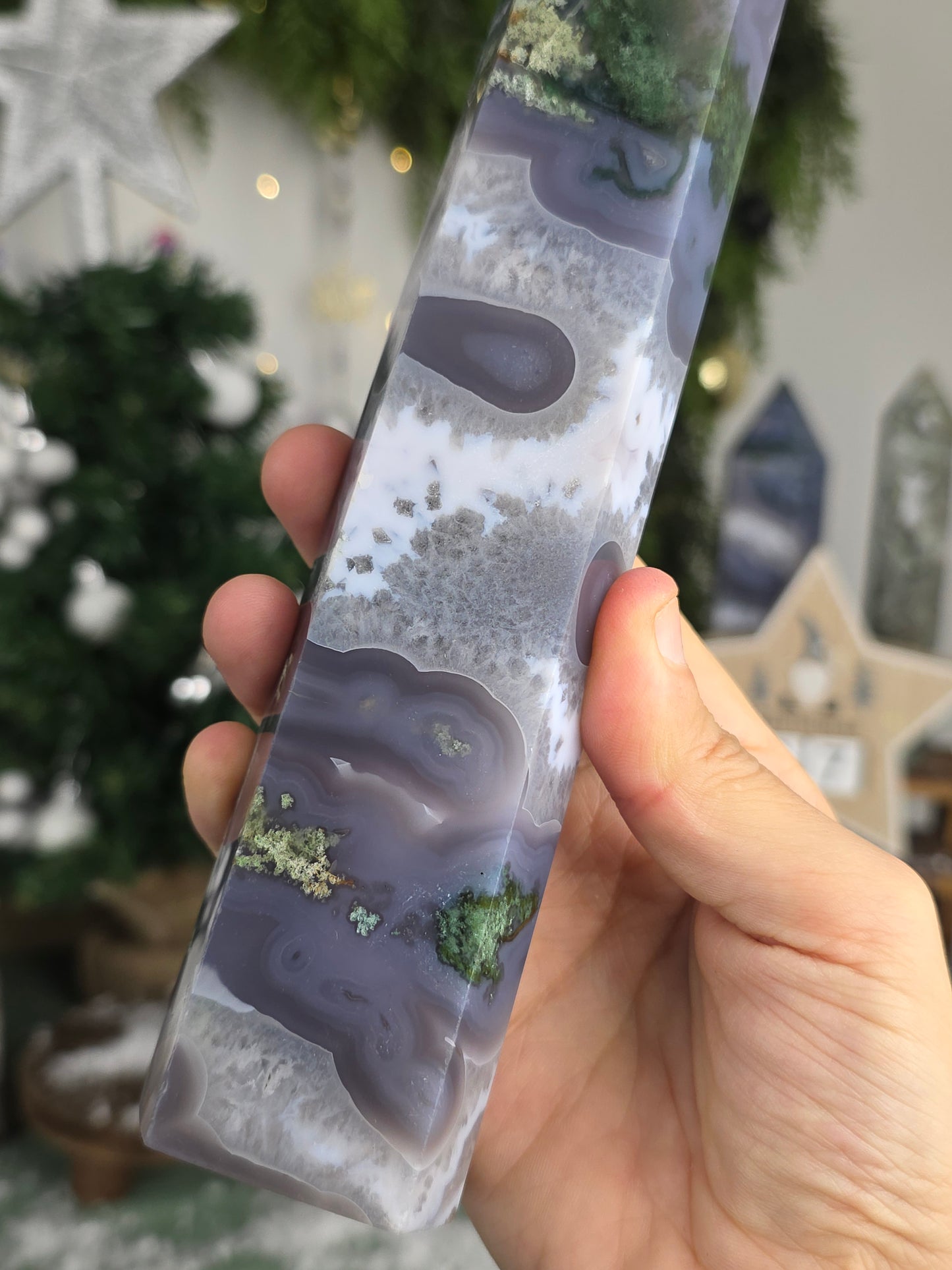 Blue Moss Agate Statement Tower - MAS6005