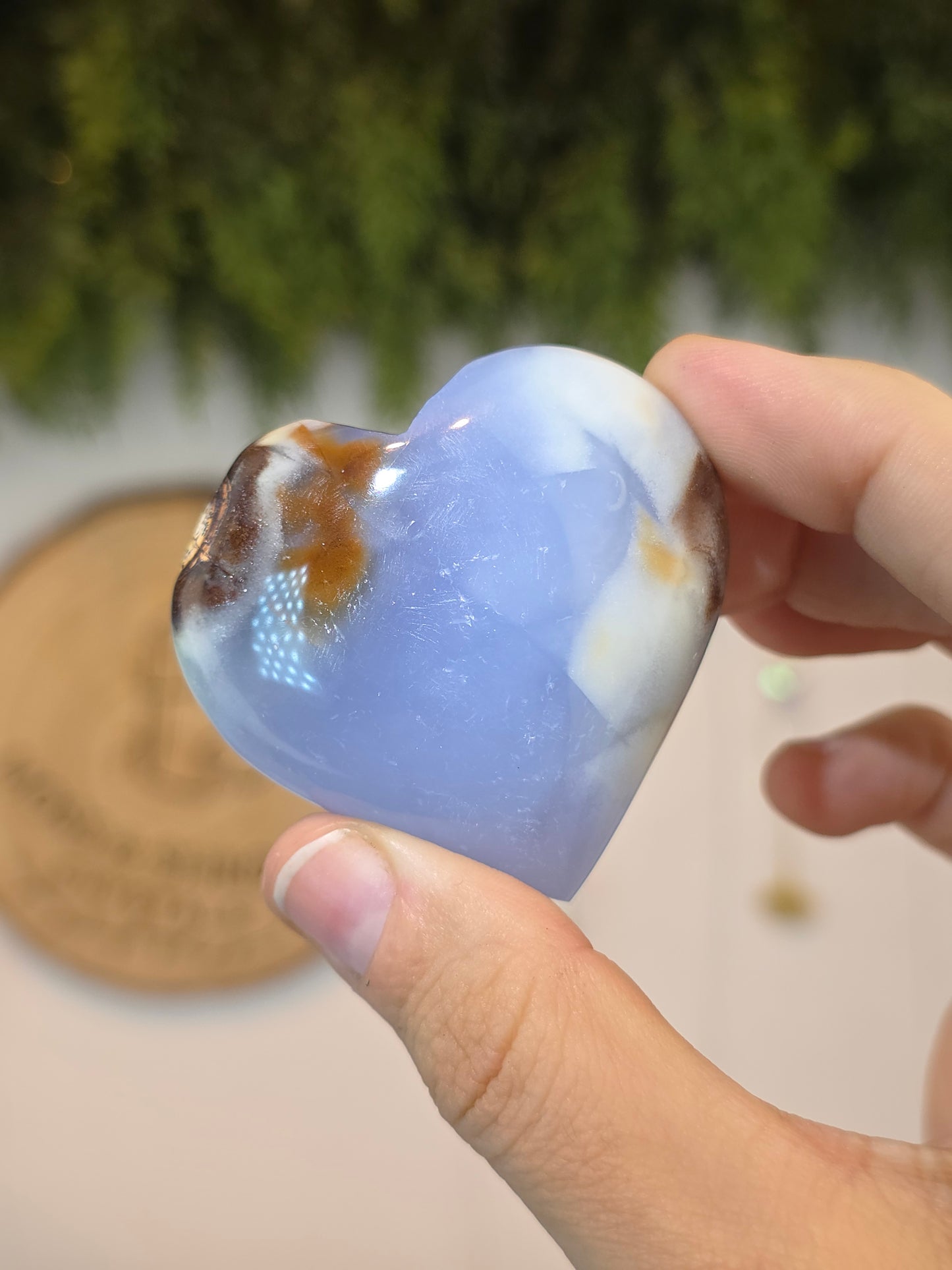 Blue Chalcedony Puffy Hearts