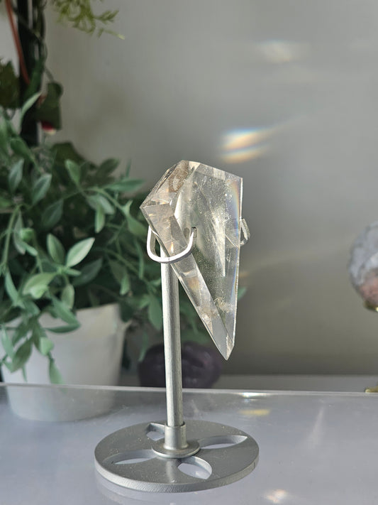 Clear Quartz Diamond on Custom Stand - MAS0823