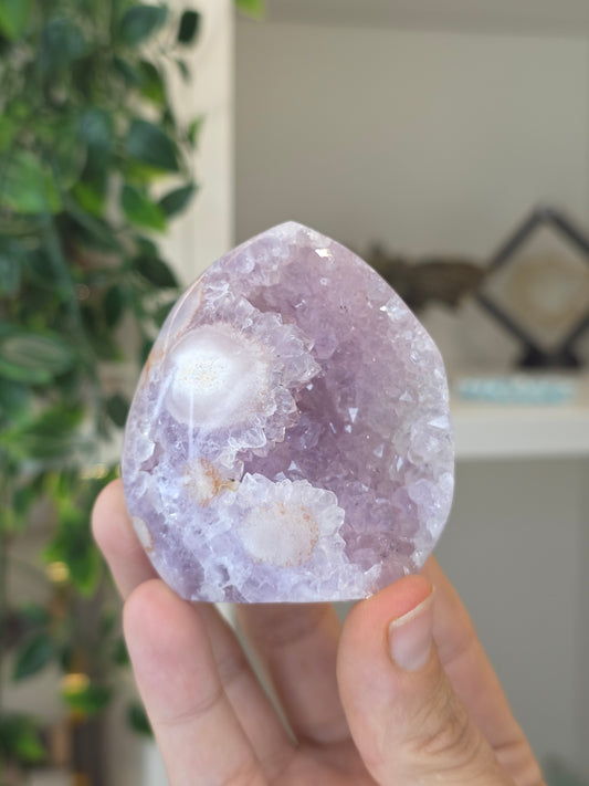 High Grade Madagascan Pink Amethyst Freeform Tear Drop - N