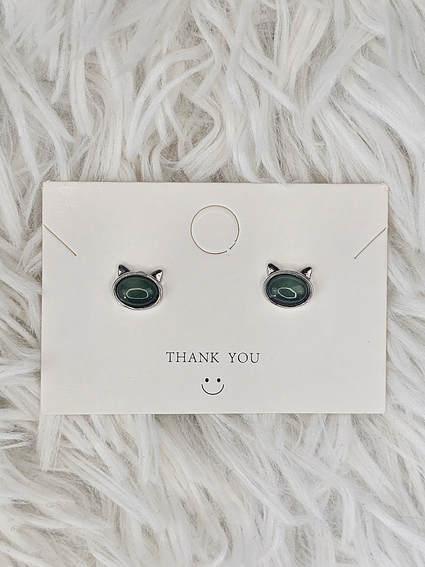 S925 Silver Blue Water Jade Earrings - MAS0890