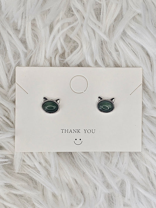 S925 Silver Blue Water Jade Earrings - MAS0890